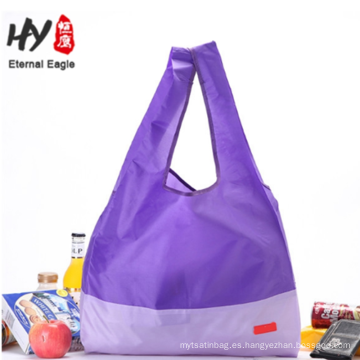 Maneje el bolso de compras impermeable de la tienda de comestibles plegable de nylon del tamaño 15 * 10 cm